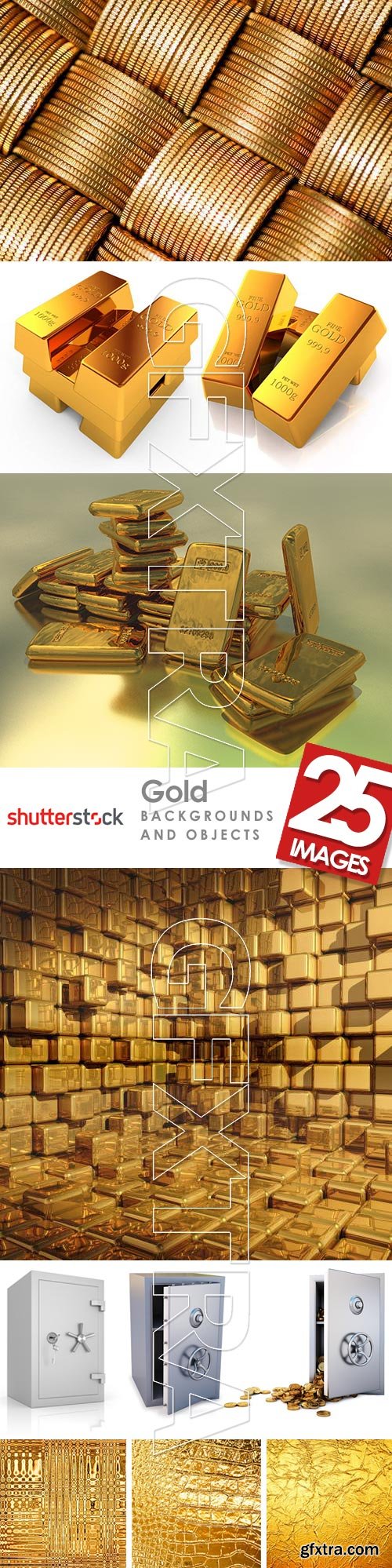 Gold Backgrounds and Objects 27xJPG