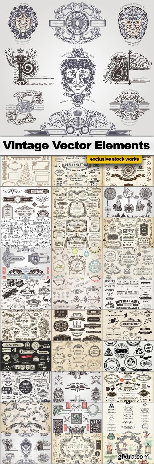 Vintage VEctor Elements - 30x EPS Vintage VEctor Elements - 30x EPS