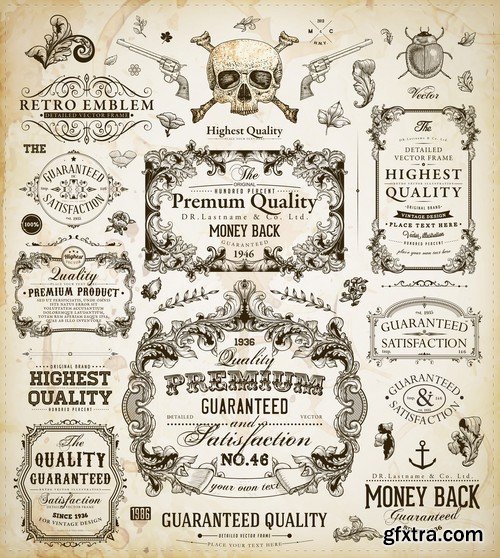 Vintage VEctor Elements - 30x EPS