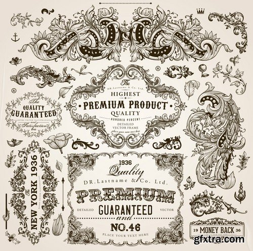 Vintage VEctor Elements - 30x EPS