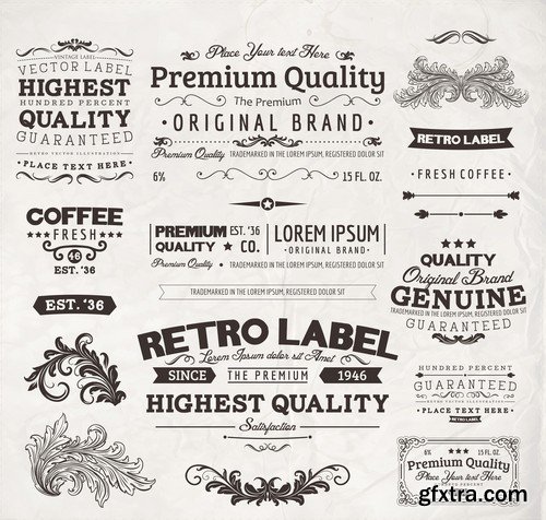 Vintage VEctor Elements - 30x EPS