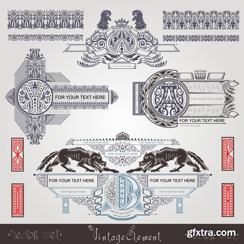 Vintage VEctor Elements - 30x EPS