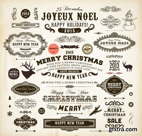 Vintage VEctor Elements - 30x EPS