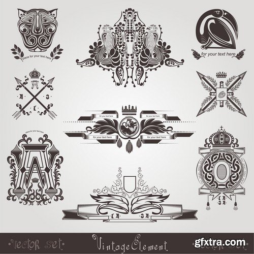 Vintage VEctor Elements - 30x EPS