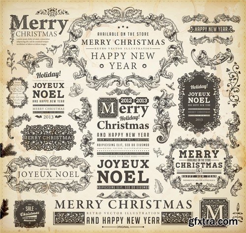 Vintage VEctor Elements - 30x EPS