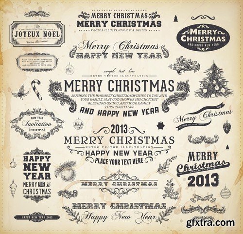 Vintage VEctor Elements - 30x EPS