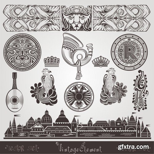 Vintage VEctor Elements - 30x EPS