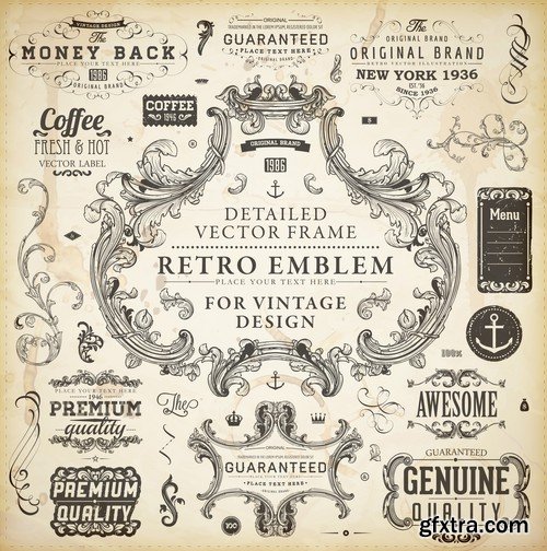Vintage VEctor Elements - 30x EPS