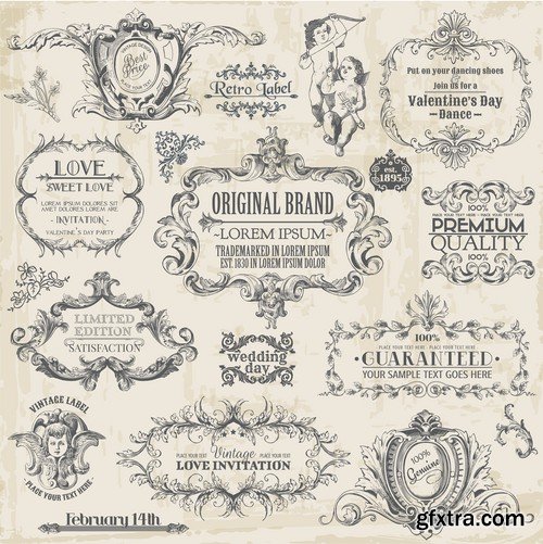 Vintage VEctor Elements - 30x EPS