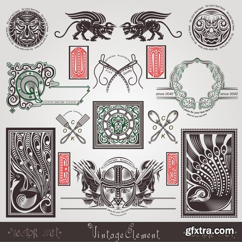 Vintage VEctor Elements - 30x EPS