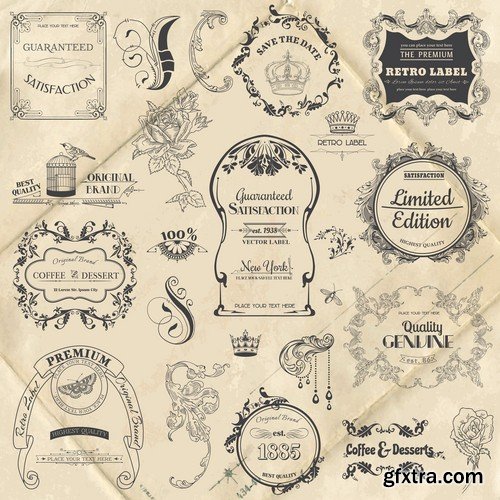 Vintage VEctor Elements - 30x EPS