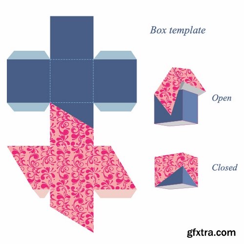 Collection of gift boxes for cut vector image #2-25 Eps