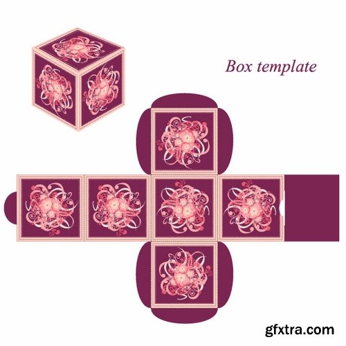 Collection of gift boxes for cut vector image #2-25 Eps