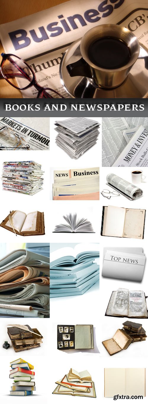 Stock photo books and newspapers
