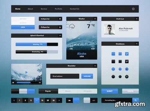 PSD Web Design - Winter UI kit