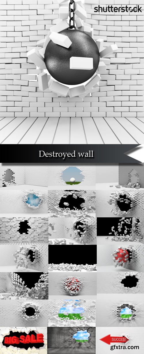 Destroyed wall - Stock photo