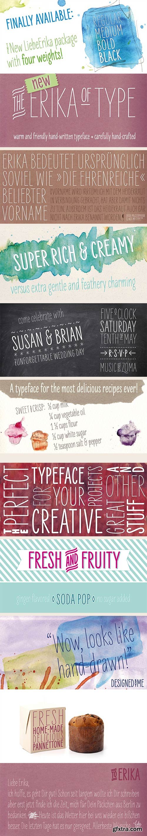 LiebeErika Font Family 4xOTF $79 LiebeErika Font Family 4xOTF $79