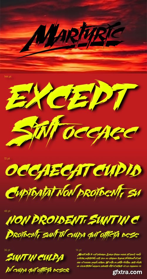 Martyric OTF Wild Trash Style Typeface $59 Martyric OTF Wild Trash Style Typeface $59