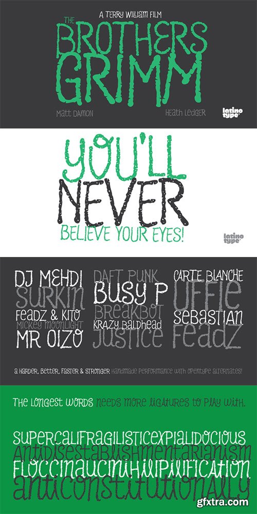 Pantano Pro - Handmade Grunge TypeFace 2xOTF $49