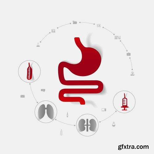 Collection of different icons of medical subjects 25 Eps