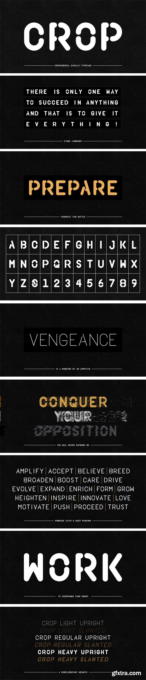 Crop Font Family - 6 Fonts for $133