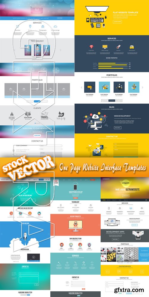 Stock Vector - One Page Website Interface Templates