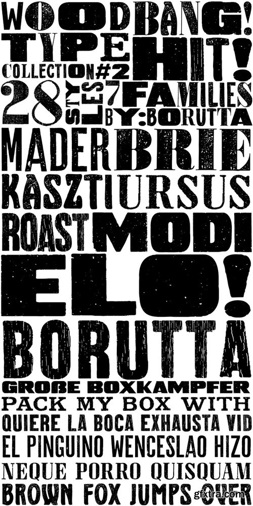 Wood Type Collection 2 Font Family $180