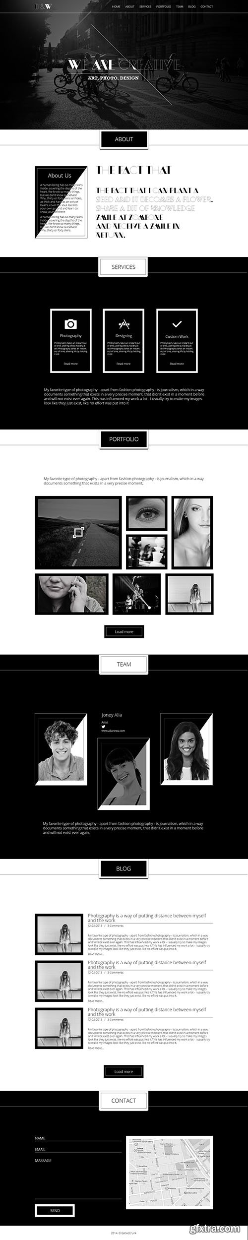 PSD Web Template - B&W - Black and White One page Theme