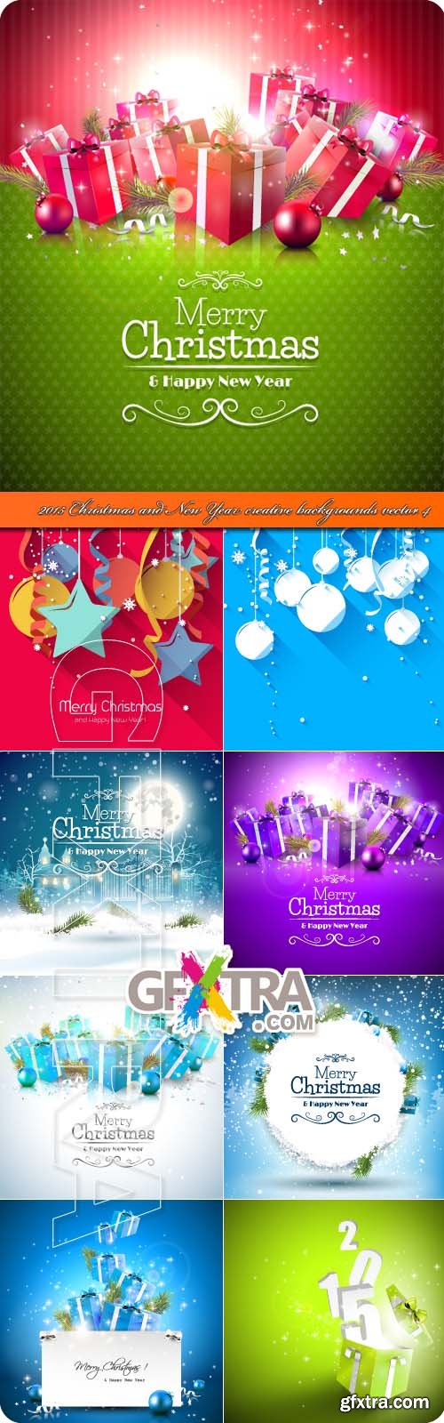 2015 Christmas and New Year creative backgrounds vector 4