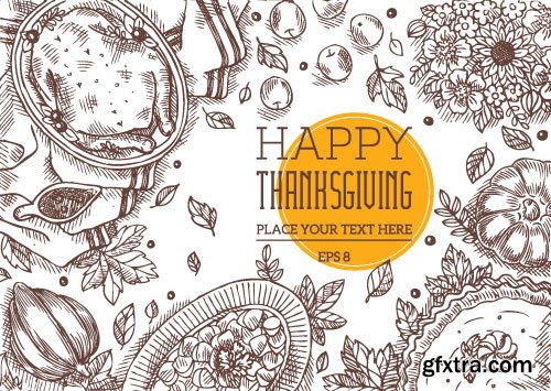 ThanksGiving Celebration Cards 25xEPS