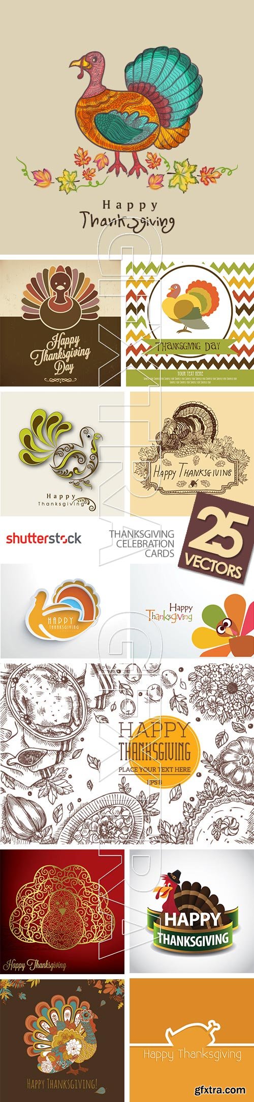 ThanksGiving Celebration Cards 25xEPS ThanksGiving Celebration Cards 25xEPS