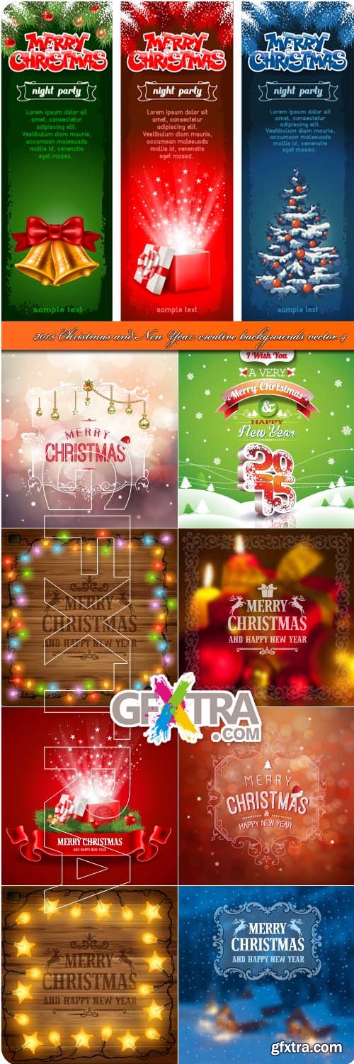 2015 Christmas and New Year creative backgrounds vector 5