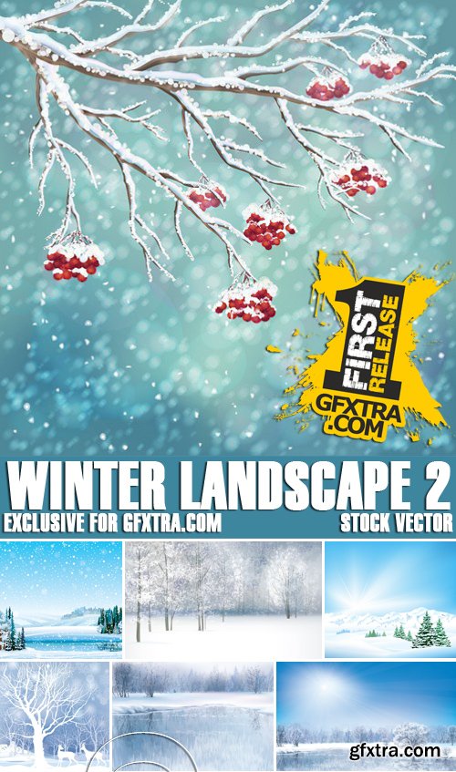Stock Vectors - Winter landscape 2, 25xEPS