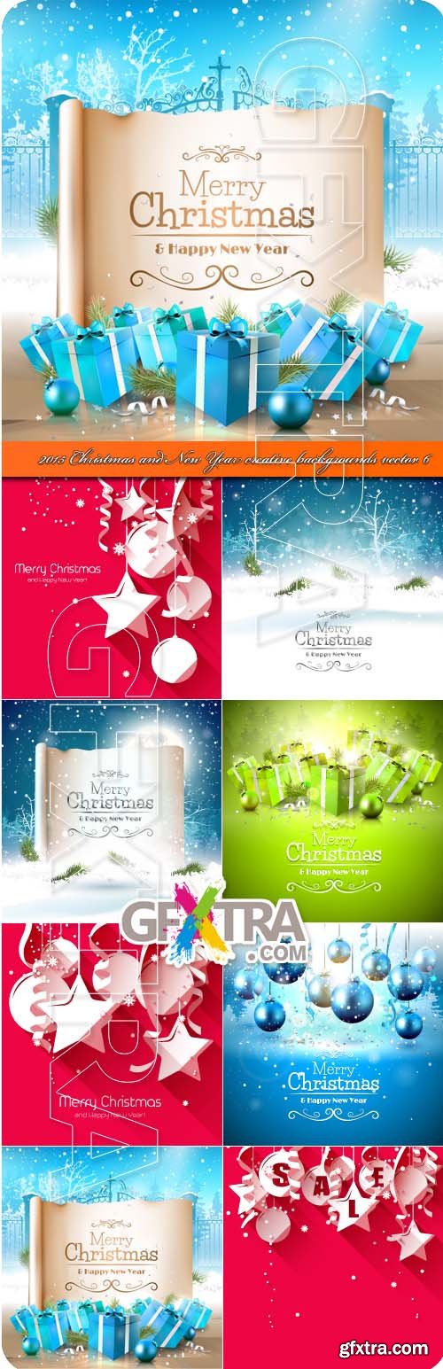 2015 Christmas and New Year creative backgrounds vector 6