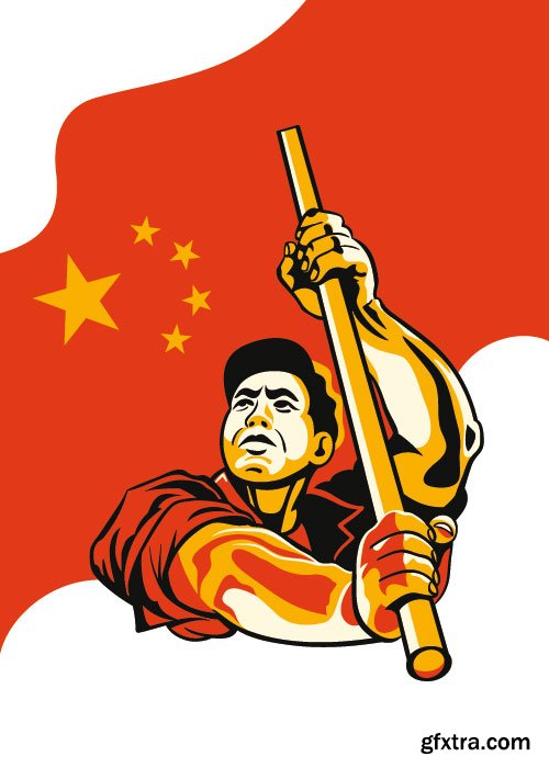 Retro Characters in 3-Color Print Halftone 25xEPS in Stock