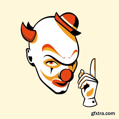 Retro Characters in 3-Color Print Halftone 25xEPS in Stock