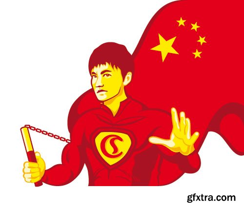 Retro Characters in 3-Color Print Halftone 25xEPS in Stock