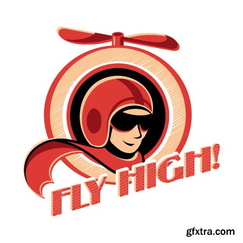 Retro Characters in 3-Color Print Halftone 25xEPS in Stock