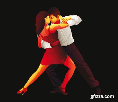 Retro Characters in 3-Color Print Halftone 25xEPS in Stock