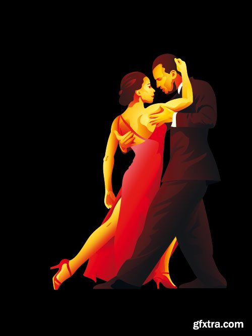 Retro Characters in 3-Color Print Halftone 25xEPS in Stock