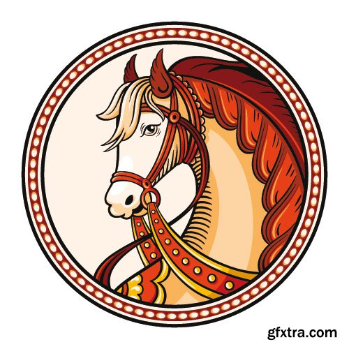 Retro Characters in 3-Color Print Halftone 25xEPS in Stock