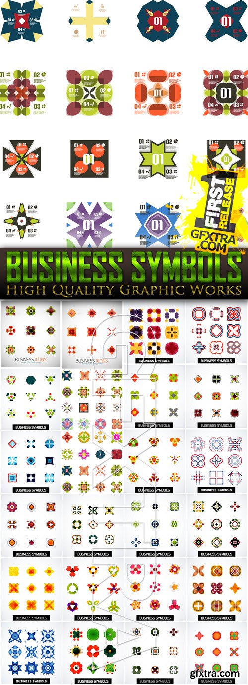 Abstract Colorful Business Symbols, 25EPS