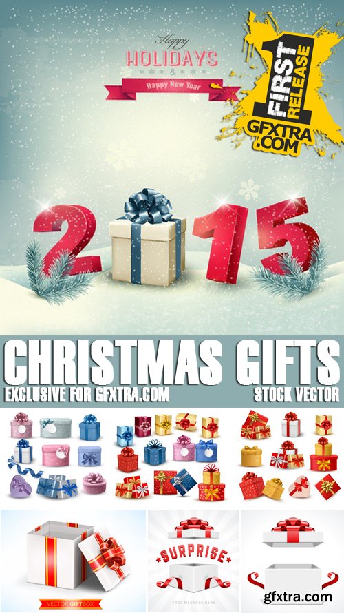 Stock Vectors - Christmas Gifts, 25xEPS