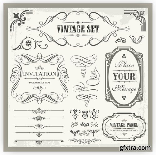 Antique Design Elements - 30 Vector Antique Design Elements - 30 Vector