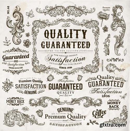 Antique Design Elements - 30 Vector Antique Design Elements - 30 Vector