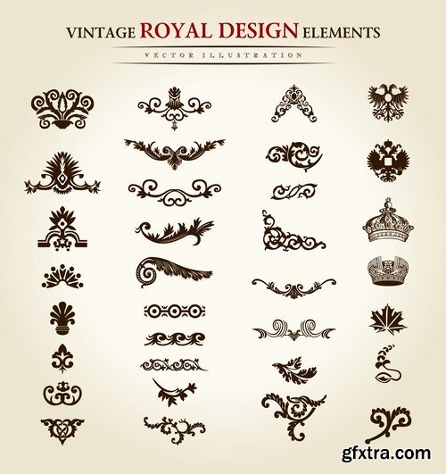Antique Design Elements - 30 Vector Antique Design Elements - 30 Vector
