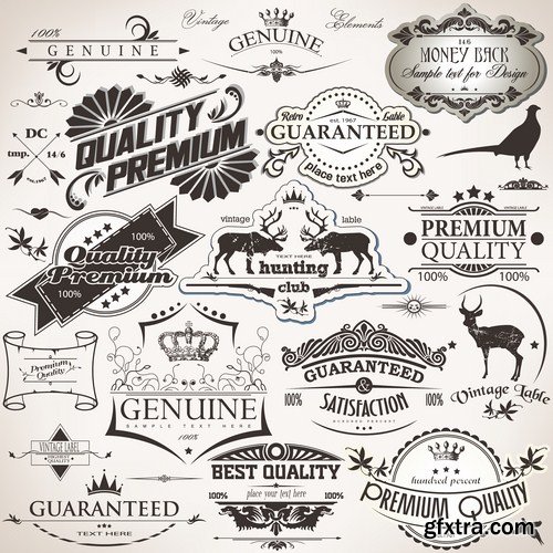 Antique Design Elements - 30 Vector Antique Design Elements - 30 Vector