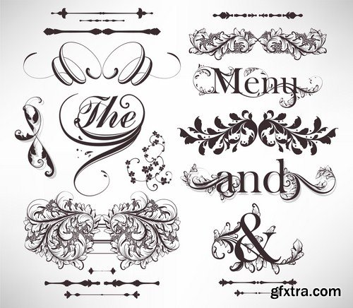 Antique Design Elements - 30 Vector Antique Design Elements - 30 Vector