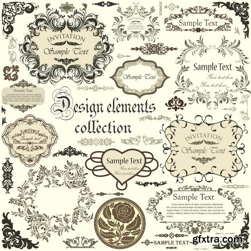 Antique Design Elements - 30 Vector Antique Design Elements - 30 Vector