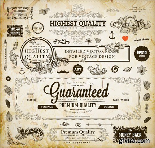 Antique Design Elements - 30 Vector Antique Design Elements - 30 Vector